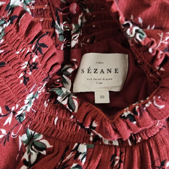 Sezane Olivia folk tomette print dress Size 38 - Picture 6 of 6